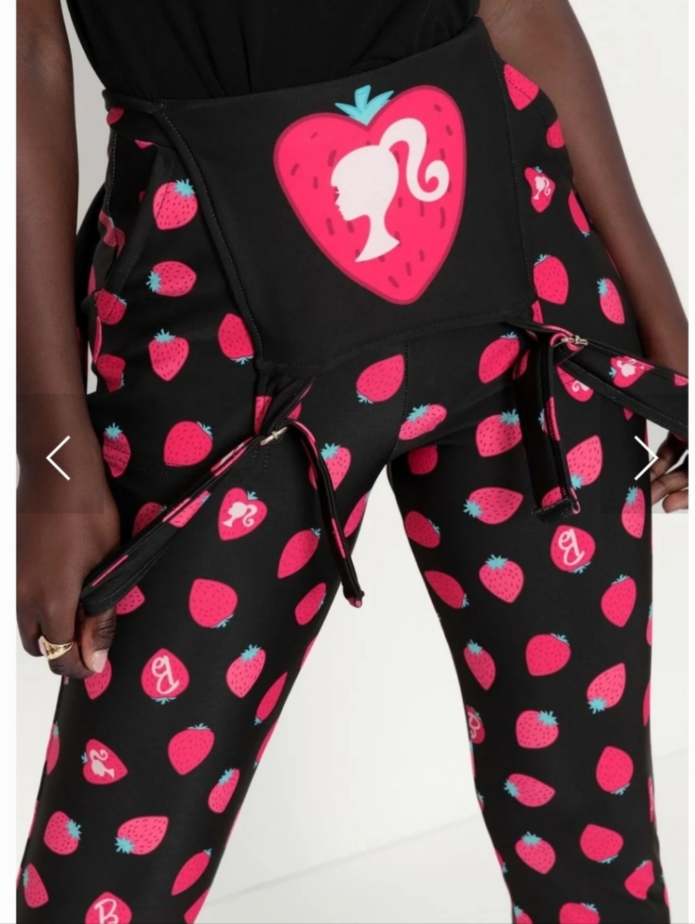 Vintage Rare Y2K Blackmilk Barbie Overalls Womans Small Mattell Strawberry